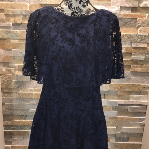Gabby Skye Lace Navy Dress - Picture 5 of 5